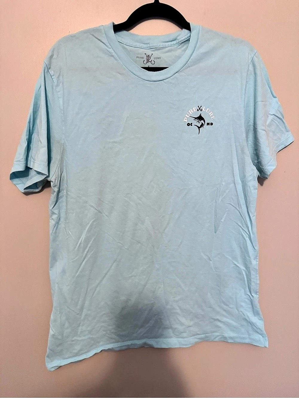 Pure Lure White Marlin Headline T-Shirt Men's Graphic Tee Blue